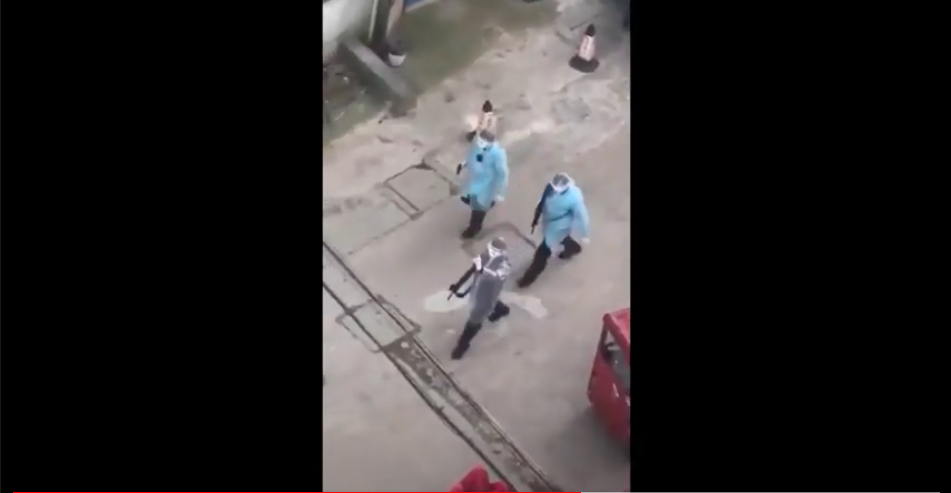 The CCP police hunted in the community with guns